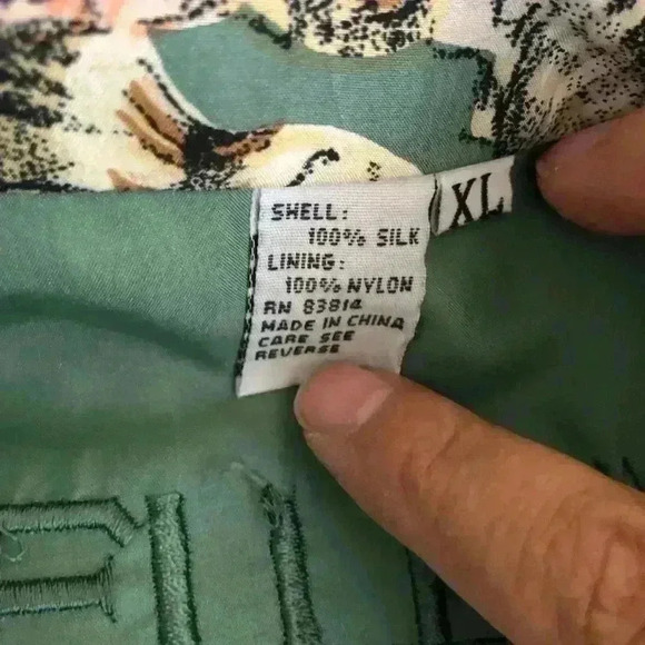 Vtg Fuda Sport International Nautical Green Silk Sweat Suit XL - Picture 8 of 14